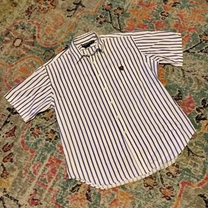 RALPH LAUREN GOLF Cotton Tildan Striped Short Sleeve Button Down XL